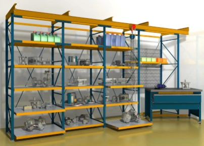 Стеллажный комплекс складской с рабочим местом